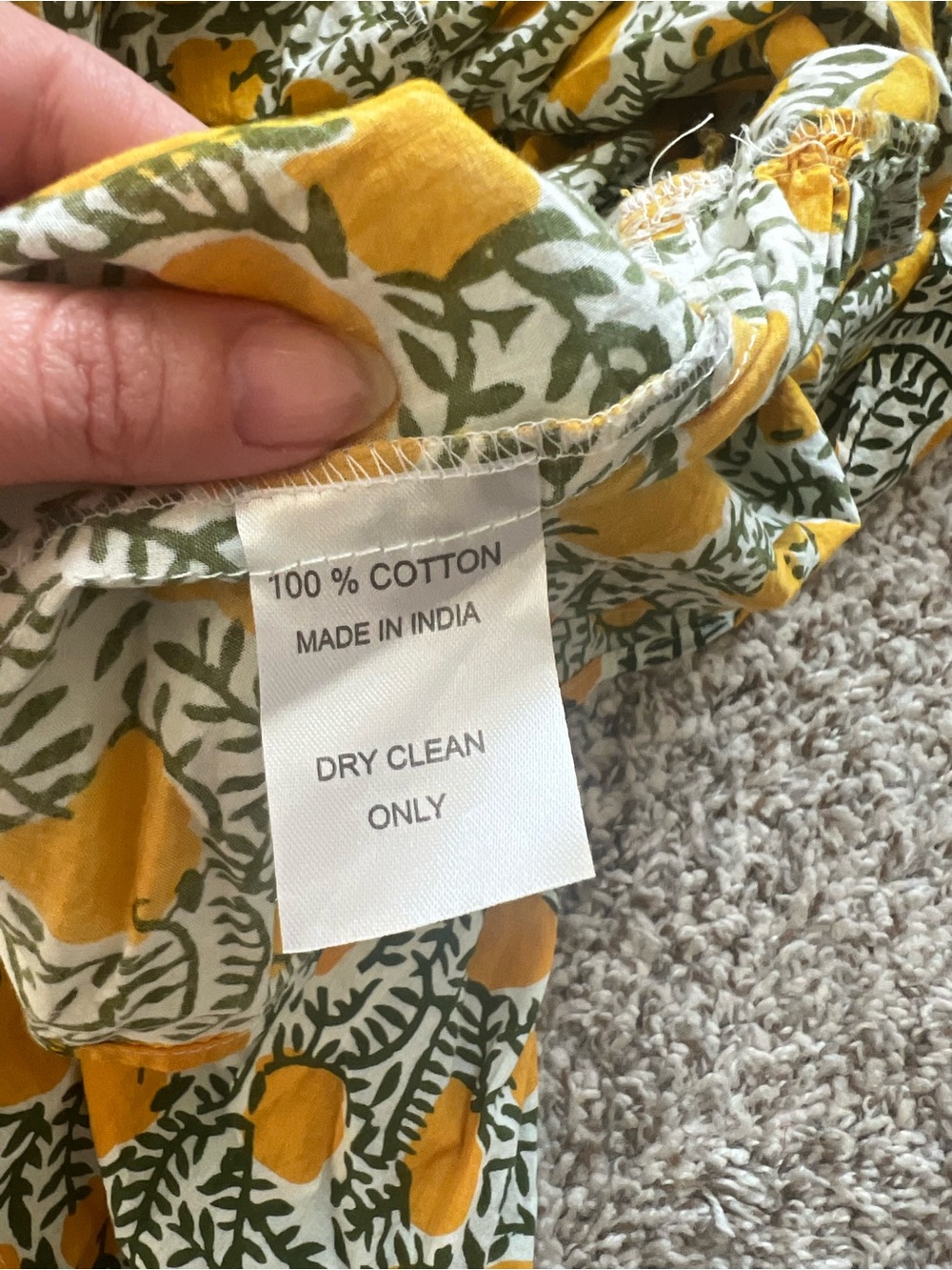 MILLE Puff Sleeve Babydoll Mini Dress Lemon Print 100% Cotton Size M - Picture 9 of 9